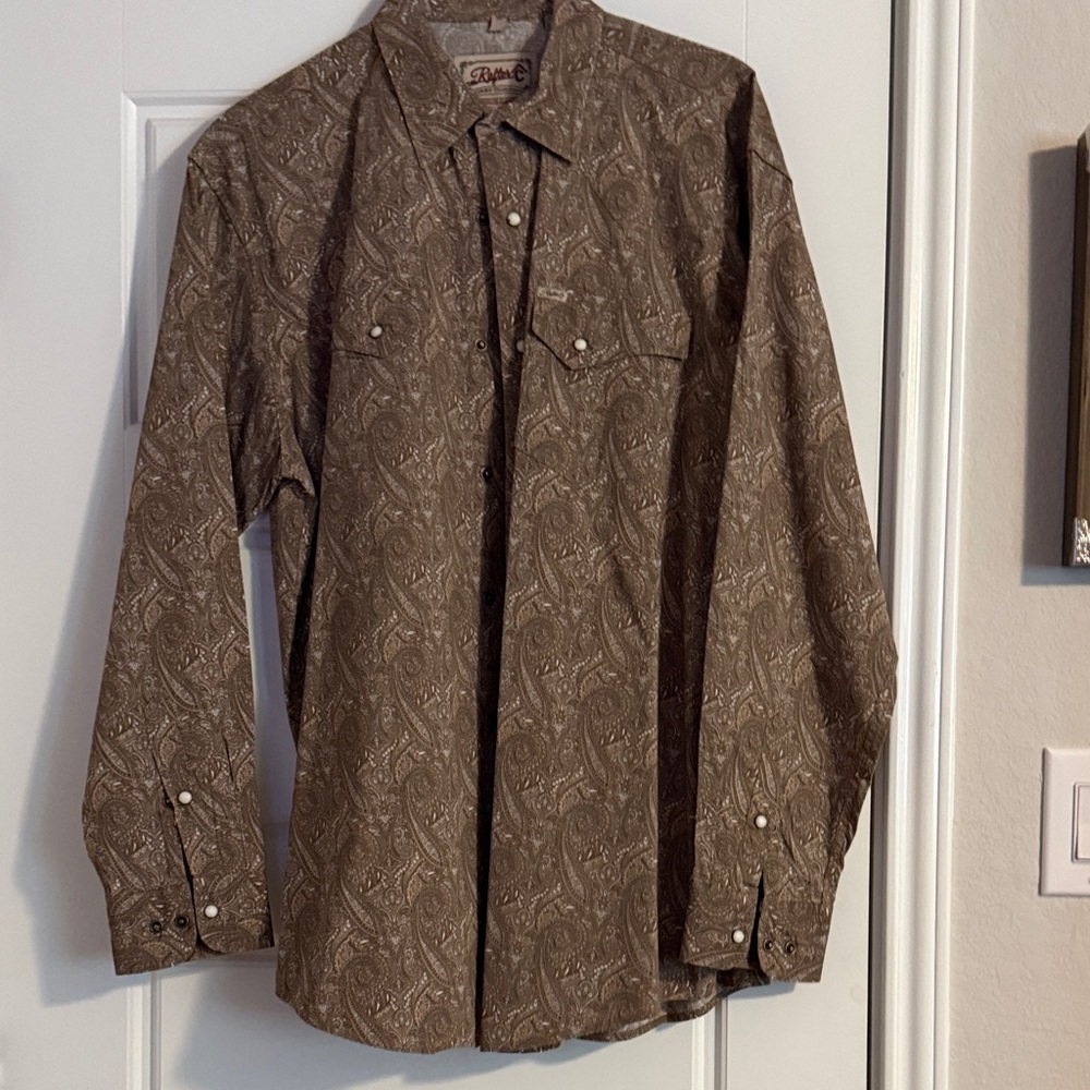 Rafter C Men’s Paisley Print Pearl Snap Shirt - Size XL